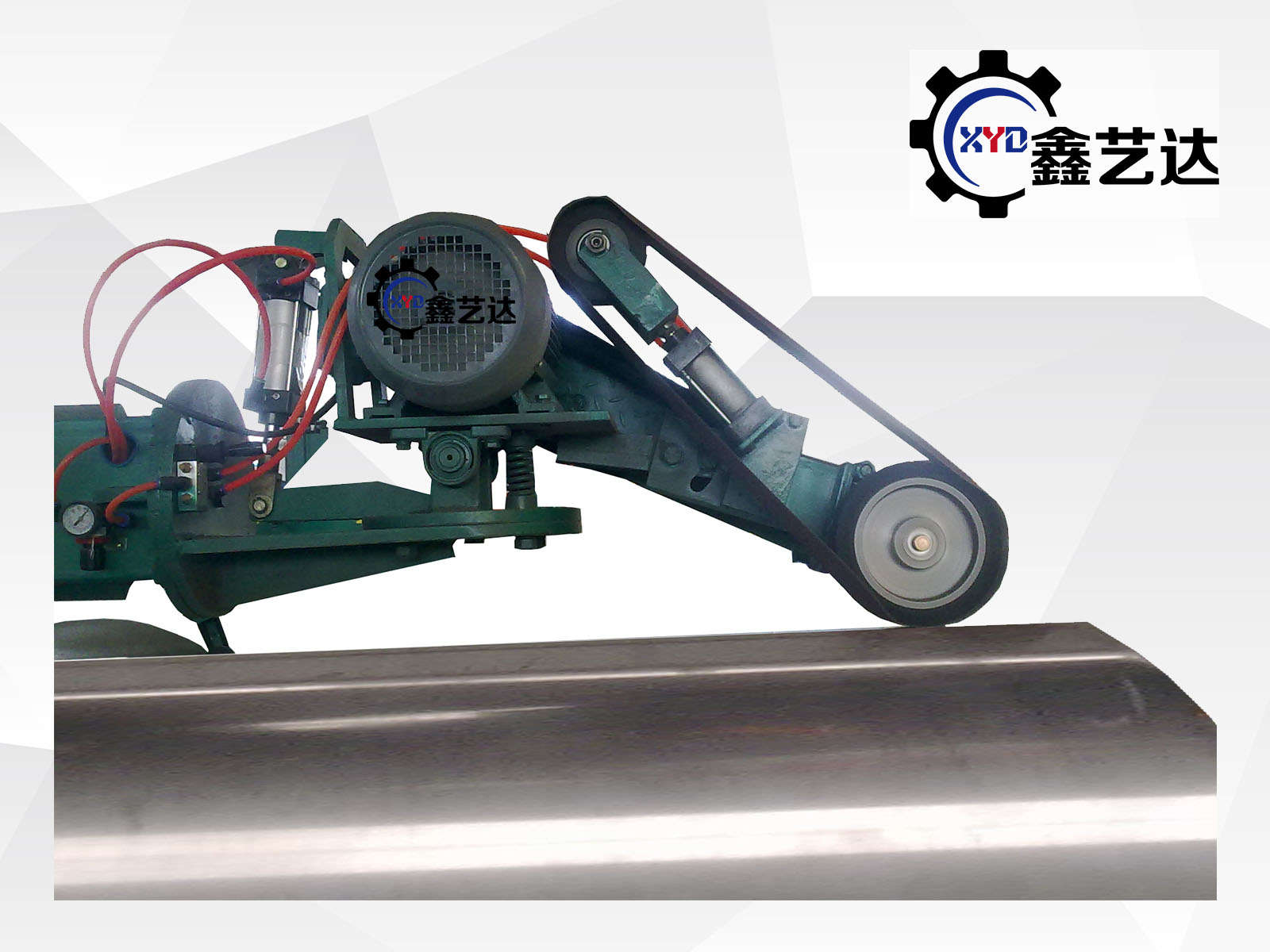 罐體縱向砂帶外拋光1